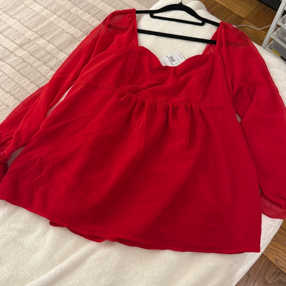 Isabel Maternity Top - Red